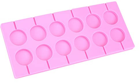 Moule Sucette, Moule Isomalt, Moule Plateau Bonbons Chocolat Lolly Forme Lollypop Moule, 12 Forme Ronde Silicone Lollipop