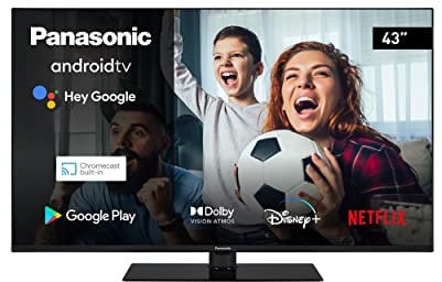 Panasonic TX-43MX650B, 43 Inch 4K Ultra HD LED Smart TV, High Dynamic Range (HDR), Dolby Atmos & Dolby Vision, Android TV, Google Assistant, Chromecast, Bluetooth, Black