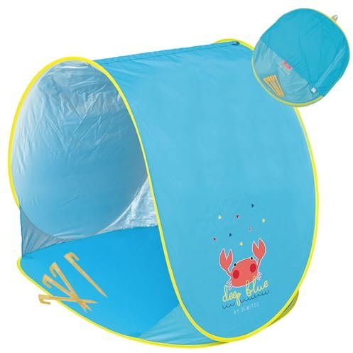 Olmitos – Tienda Pop UP de bebé para Playa y jardín– Manta/Parasol Protector de Sol y Viento – Plegable Compacto Muy Ligero – Incluye Funda y Ganchos para el Suelo