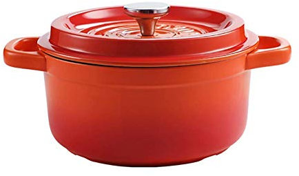 Cacerola De Cerámica Cacerola Cacerola con Tapa, Sopera De Doble Mango Olla De Arcilla Olla De Barro, Utensilios De Cocina Resistentes Al Calor Naranja 2.5l (3l)