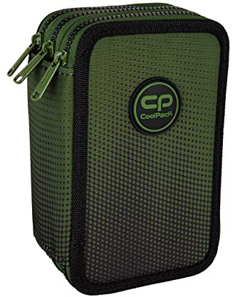 Goldkids Federtasche 3-fache Federmappe Gradient Grass Federmäppchen 46-teilig gefüllte Schüleretui Stifte und Pinsel inkl. Aufgabenheft Federbox Etui Stiftetasche Schlamper-Etui Schul-Etui