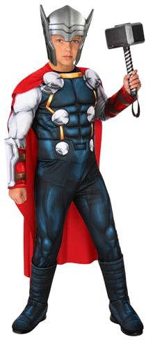Rubies 301738M Thor Deluxe Kinder Verkleidung Jungen, Mehrfarbig, 9-10 Jahre Halloween Halloween