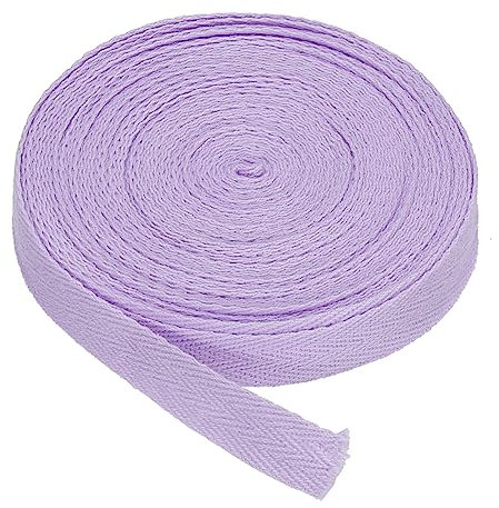 PATIKIL Baumwollband Baumwolle Gurtband 15mm x 9m, Schrägband Baumwoll Nahtband Köperband Saumband Einfassband Stoffband Webband zum Nähen für DIY Basteln Stricken Verpackung, Helles Lila