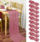 10 Stück Seihtuch-Tischläufer Staubige Rose, 90 x 400 cm Rosa Rustikaler Gaze-Stoff Boho-Tischläufer Käsetuch Cheesecloth Hochzeit Tischdecke für Hochzeitsfeier Brautparty Tischdekoration