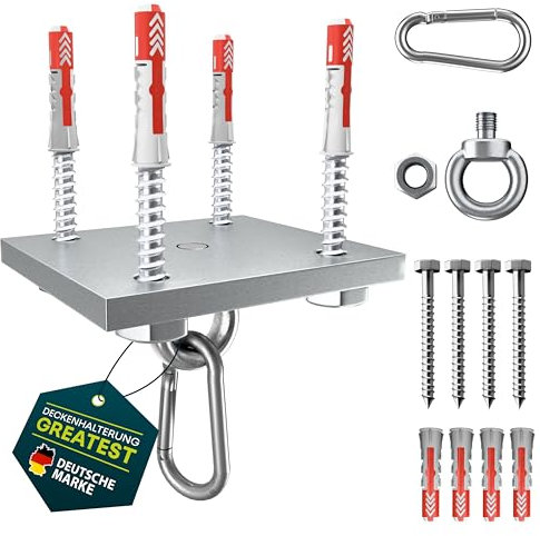 Yourkon Wand- & Deckenhalterung Greatest verzinkt Für Boxsäcke, Hängesessel & Yogatücher