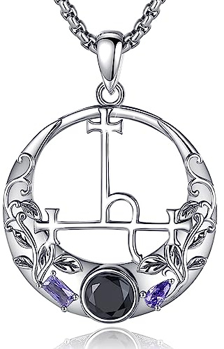 AEONSLOVE Göttin Lilith Siegel Kette Damen Silber Vintage Lilith Amulett Anhänger Halskette mit Zirkonia für Frauen Mädchen Hexenschmuck, 50,8 + 5 cm Kette…