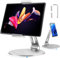 Phieeseriy Tablet Ständer Für iPad, 360°Drehbarer Faltbare Tablet Halterung mit 19cm Aluminium Dock, Höhenverstellbarer Handy Ständer für iPad Pro/Mini/Air, Smartphone Samsung & iPhone (4.7-12.9)