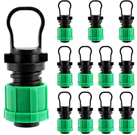 FTEYJEUIOTY Drip Irrigation Tubing End Cap Plug 1/2 Inch Universal End Cap Fitting, for with 16mm Drip Tape Tubing Sprinkler System