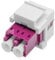 DIGITUS LWL-Keystone-Modul – LC/LC-Duplex – Multimode Glasfaser – OM4 – Keramikhülse – für Patchpanel oder Anschlussdosen – Violett/Weiß