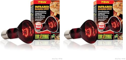 Exo Terra Infrared Basking Spot, Wärmespotlampe, R20, 75W, Fassung E27, 1 Stück (2er Pack)