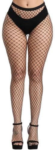JIUYEHUA Calze a rete Donna Collant Sexy vita alta Collant a rete (IT, Testo, Taglia unica, Regular, Regular, Calze a Rete nere - L/Griglia)