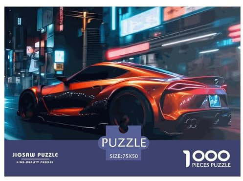 Futuristisches Supersportwagen-Puzzle mit 1000 Teilen für Erwachsene, kreatives rechteckiges Holzpuzzle, Geschenk für Freunde und Familie, 1000 Teile (75 x 50 cm)