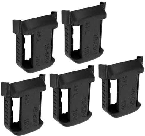 5Pcs Battery Holder Lithium Battery Storage Rack Battery Mount Dock Holder Shelf Bracket for Milwaukee M18 18V (Black)