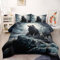 CCoutueChen Bettwäsche-Set mit Wolfsdaunen, Motiv: Eisberg, Mond, Wolken, Kingsize, Tierwolf, Schmusetuch für Kinder, Teenager, Jungen, Wildtier-Muster, Dekor, Bett-Set, schöne Geschenkidee