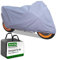NEU! Hochwertige Motorradabdeckung - witterungsbeständig & luftdurchlässig, graue Plane, Polyester-Baumwolle-Mix, hitzebeständig, mit Sichtfenster, inkl. Aufbewahrungsbeutel, (XL, 229x100x125 cm)