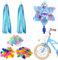 LUKIUP Bunten Fahrradspeichen Fahrrad Zubehör Kinder, 5 Sätze, mit Kinder Fahrrad Lenkerfransen, Windrad Kinder, für Alle Fahrräder, Roller, Dreiräder, Laufräder, Kinderwagen(Blau)
