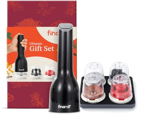 FinaMill Ultimate Gift Set, Spice Mill with 4 Interchangeable Spice Pods