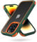MobNano for iPhone 14 Pro Max Case, [Multi-Color][Shockproof] [Dropproof] Bumper Case, [Non-Yellowing] Clear Back Case - Green/Orange