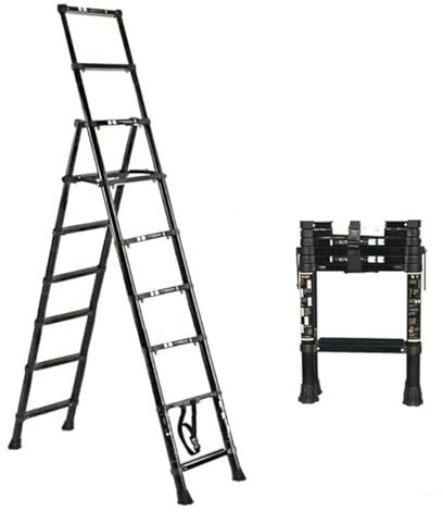 QLXYYFC Telescoping Ladder Multifunctional Aluminum Alloy Telescopic Ladder Household Trestle Ladder Portable Engineering Ladder Foldable Ladder(3.5m)