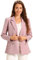 Allegra K Blazer Formel Double Boutonnage à Carreaux pour Femme Rose uni M