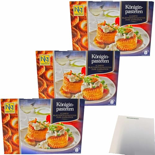 usy Bundle für Hig Hagemann Königin Pasteten 18er Bouchees 3er Pack (3x150g Packung) + usy Block