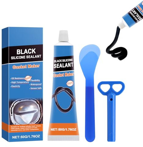 Farmty Sigillante Motore Alte Temperature,Pasta Guarnizioni Motore,Pasta Nera Guarnizioni Motore,Indurimento Rapido, Riempie Gli Spazi Vuoti e Resiste alle Vibrazioni e alla Pressione