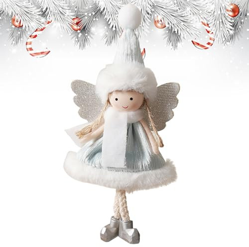 Niedliche Engel-Ornamente für Weihnachten: Plüsch-Engel-Puppen-Anhänger und Figuren für Baum, Tisch, Kamin-Dekor, Weihnachtsfeiertag