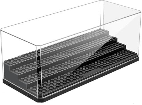 Zoelele Minifiguren Vitrine, 4 Layers Stapelbar Acryl Middle Display Box für Puppen, Staubdicht Display Storage Case für Figur Spielzeug Sammlung, Keine Montage Erforderlich (Schwarz)
