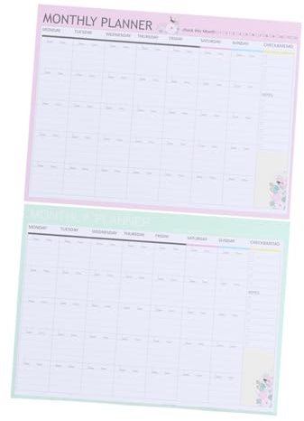 FOYTOKI Day Planner 2025 A4 Monatsplaner 2 Bücher 20 Blatt pro Buch Abreißbar Papier für Zeitmanagement und Tagesaufgaben Zufälliger Stil