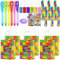Dncvb 74 Pcs Bausteine Geburtstag Mitgebsel, Bausteine Party Mitgebsel mit Geheimstift bausteine Schlüsselanhänger Schnapparmband Geschenktüte Aufkleber Geschenk für Kindergeburtstag, Schulanfang