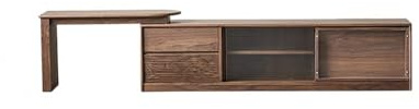 Console Multimédia Moderne 180cm Console Extensible en Bois Massif, Pôle de Divertissement Rustique au Sol, Meuble Rangement Salon pour Hôtels et Résidences pour Le Salon Chambre à Coucher