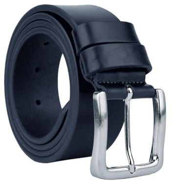 Conte Massimo Herren Gürtel aus Echtem Leder, Unikat, Made in Italy, Nickelfreie Schnalle, kürzbar, 4 cm breit, mit Geschenkbox