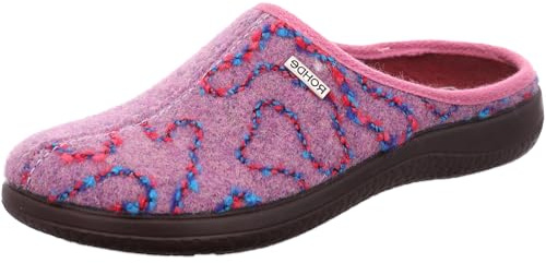 Rohde Damen Pantoffel Filz Hausschuh mit herausnehmbaren Einlagen Bari 6540, Größe:42 EU, Farbe:Violett