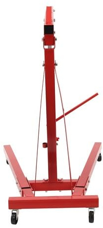 Dispositif de levage pliable de 2 tonnes en acier au carbone très résistant avec 6 roulettes pivotantes en fer 2T Rouge