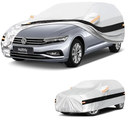 Holthly Autoabdeckung Kombi Passend für Volkswagen/VW Passat B6/B7/B8/B9(2005-2023) 10 Schichten Vollgarage Auto Abdeckplane 100% Wasserdicht Autoplane Outdoor Autogarage.