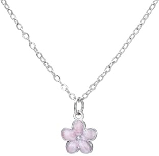 LIKGREAT Collana Fiore di Ciliegio da Donna Delicato Ciondolo Sakura Rosa in Acciaio Inox Gioiello Floreale Primaverile per Mamma, Moglie e Amiche per San Valentino e Festa della Mamma