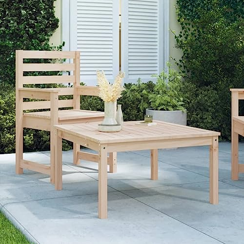 Ordellia Gartentisch Massivholz Kiefer 82,5x82,5x45 cm Outdoor Loungetisch Klappbar Wetterfest für Terrasse Balkon Veranda Picknick Camping mit stabilem Rahmen und robuster Tischplatte
