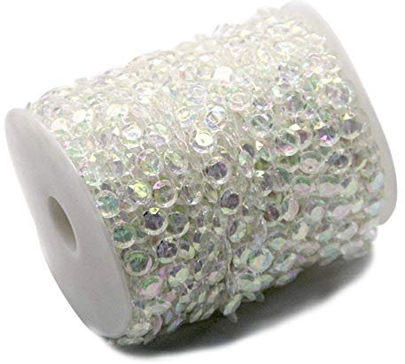 Ewparts 30M Kristall Girlande Diamant Acrylkorne Korn Schnur chandlier Korne, für Strand hängende Vorhang Tropfen Ausgangs Dekoration (Colored)