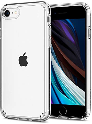 Spigen Ultra Hybrid, Designed for iPhone SE 2020 Case/iPhone 8/7 Case Clear Hard Back Flexible Bumper with Shockproof Air Cushion - Crystal Clear