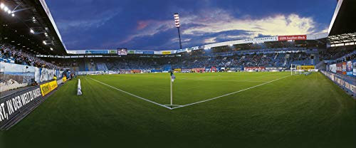 Blue-Letter Stadion Rostock – Eckfahne – - hochwertiger FineArtPrint (120 cm x 50 cm)