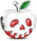 GNOCE Roter Apfel mit hellgrüner Charm Anhänger 925 Sterling Silber Weihnachten Halloween Geschenk Bead Charms Schmuck für alle Armbänder Halsketten
