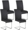 Yaheetech Chaise de Salle à Manger Lot de 4 en Similicuir Chaise Cuisine Design Moderne Hauteur Assise 50 cm Acier Chromé Dossier Haut Confortable Siège Ergonomique Revêtement Noir