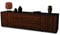 Stil.Zeit TV Schrank Lowboard Tina, Korpus anthrazit matt, Front Holz-Design Walnuss (180x49x35cm), mit Push-to-Open Technik & Leichtlaufschienen