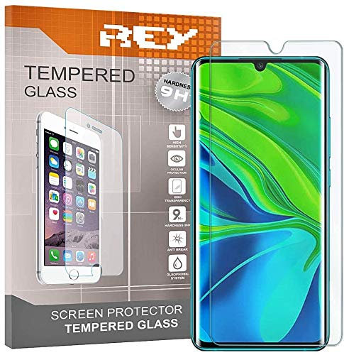 REY 3X Protector de Pantalla para XIAOMI MI Note 10 - Note 10 Pro, Cristal Vidrio Templado Premium