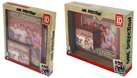 One Direction Notizbuch, Geldbörse und Stift, A5, mit Geschenkpackung und One Direction Bilderrahmen und kleiner Schmuckschatulle mit Geschenkpackung, Kombi-Set