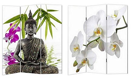 HTI-Line Paravent Buddha Raumteiler Sichtschutz Trennwand Buddha