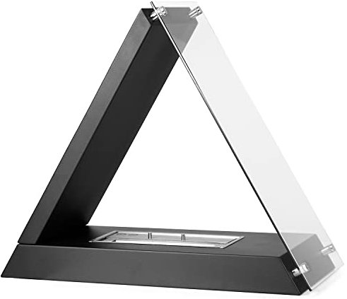 Moritz Standkamin Dreieck schwarz 72 x 30 x 62 cm Bio Ethanol-Brenner Deko Kamin Feuerstelle Ethanol-Kamin Ofen