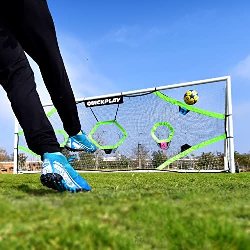 QUICKPLAY PRO Fußballtor Zielnetzemit 7 Scoring Zones - üben Fußballtorschüsse (Target Net Pro 7,3x2,4M)
