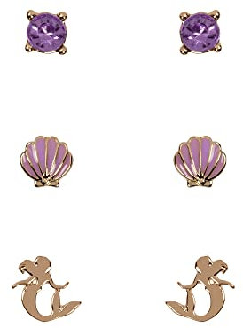 Disney Princess The Little Mermaid Purple & Gold Trio Earring Set SH00702YRVL
