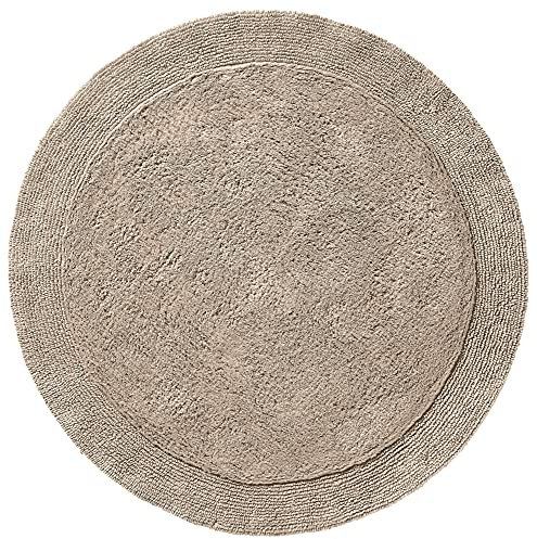 Erwin Müller Badematte, Badteppich Uni Serie Stuttgart Taupe Größe rund: 90 cm Ø - extra dick, hohe Saugfähigkeit, 100% Baumwolle